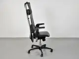 Häg h09 9231 kontorstol med sort læder polster og sort net ryg - 4