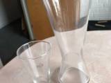 Karaffel og 8 vandglas  Holmegaard neds