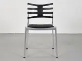 Fritz hansen konferencestol med nyt sort polster og alustel