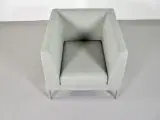 Paustian loungestol med grå/grønt polster og grå metalben - 5