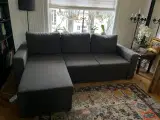 Sofa/sovesofa med chaiselong og opbevaring