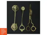 Antikke messing lys slukkere og saks (str. 16 cm. 3 styk) - 2