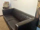 Brun læder sofa