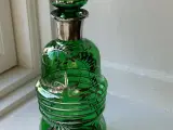Venetiansk karaffel, grønt glas m sølvdeko - 4