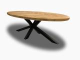 Ovalt Sildebensbord eg - Transparent 240 X 110 cm