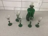 Karaffel 4snapsglas +et glas 18 cm