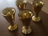 4 krystal glas i gylden