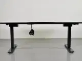 Hæve-/sænkebord med ny hvid plade og på mørkegrå stel - 2