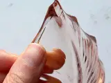 Lille bladskål, rosa glas, NB - 4