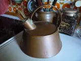 Gammel fløjtekedel i kobber, antik