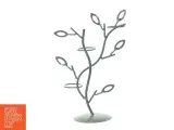 Metal Lysestage Træ med lysegule facetslebede blade til fyrfadslys (str. 30 x 11 cm) - 2