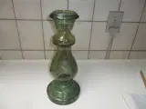 Stor gulv vase/ stage i flaskegrøn glas