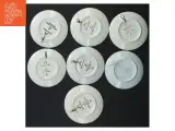 Blå og hvide porcelænsplatter, 7 stykker fra Aluminia (str. Ø. 8,5 cm. 7 styk) - 3