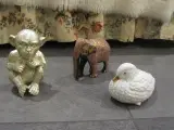 Elefant, abe og fugl