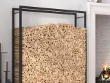 Brændestativ 110x28x116 cm stål matsort