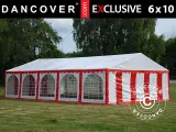 Partytelt Festtelt Exclusive  6x10m PVC, Rød/Hvid