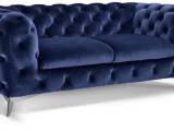 Royal 2 pers sofa mørkeblå velour OUTLET RINGE