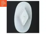 Hvid opaline presset glas skål med bølget kant (str. 22,5 x 12,5 x 7 cm) - 3