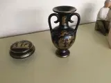 Lille vase og skål,Grækenland ægte guldstaffering.