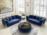 Royal II sofasæt 1+3+3 pers blå Velour