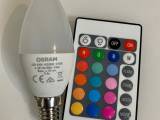 Fjernbetjent LED-pære med RGB lys