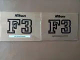  Nikon F3 betjeningsvejledninger