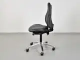 Rh mereo 220 kontorstol med sort læder og blank fod - 2