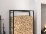 Brændestativ 80x28x86 cm stål matsort