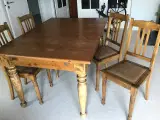 Spisebord med stole egetræ
