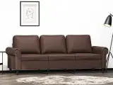 3-personers sofa 180 cm kunstlæder brun