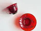 Venetiansk glaskop, rød m sølvbemaling - 3