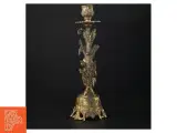Gylden lysestage med kvindefigur (str. 27 cm) - 2