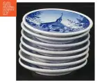 Blå og hvide porcelænsplatter, 7 stykker fra Aluminia (str. Ø. 8,5 cm. 7 styk) - 2