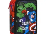 Tredobbelt Penalhus The Avengers Rød Sort 13,5 x 7,5 x 20 cm