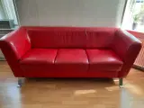 Rød lædersofa 3-personers