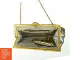 Guld farvet aften taske med matchende pung og kompakt spejl (str. 23x16,5 cm) - 4