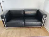 Lækker sort læder sofa