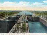 Panama Kanal - postkort - Gatun dæmning 