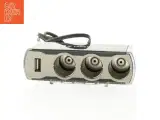 Bil adapter med 3 stik og USB port (str. 11 x 5 x 3,5 cm) - 3