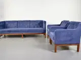 Erik jørgensen ej 315 sofa og 2 stole med blå polster - 2