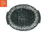 Stor sort Fletkurv med træhåndtag (str. 50 x 40 cm) - 2