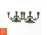 Gamle lysestager i metal (str. 23,5x12 cm) - 2
