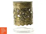 Glas vase med metalornamentik (str. 10 x 7 cm) - 4