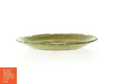 Grøn Majolica blomster dekoreret keramik tallerken fad (str. Ø 24 cm) - 3