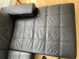 Chaiselong sofa i sort skind - 5