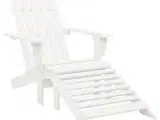 vidaXL havestol med skammel træ hvid