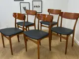 Spisestole teak ryg Eg stel, S. Larsens Møbelfabri - 2