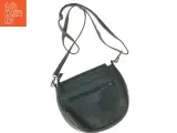 Sort Crossbody skuldertaske I blødt præget læder (str. 22 x 23 cm) - 4