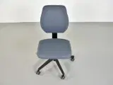 Scan office kontorstol med blå/grå polster og sort stel, lav ryg - 5