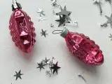Vintage julekugler, mørk pink lanterner, 2 stk samlet - 3